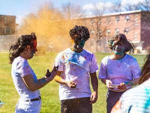 NWU students celebrate the Holi Festival of Colors.